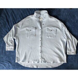Aerie LumberJane Button-Down Shirt - Large - Oversized Fit - Light Blue - USED